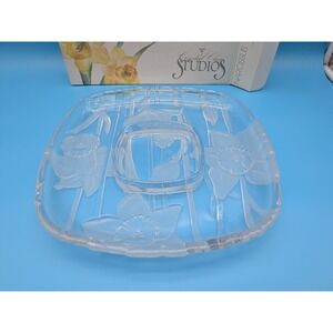 Vintage Crystal Clear Studios Narcissus Sectional Platter - Made in Japan